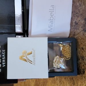 AliveRose Real Rose Gold Dipped Necklace